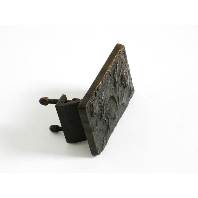 Large Brutalist Bronze Push Handle from Alpan, Germany, 1970s For Sale - Image 4 of 16