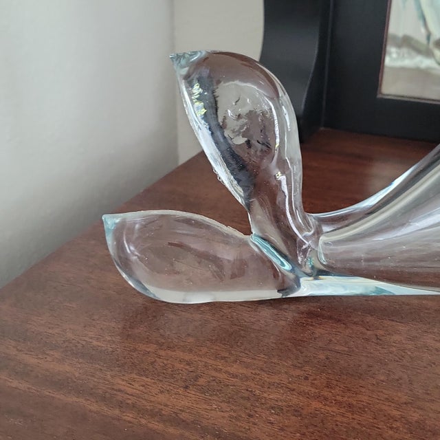 Blenko Late 20th Century Blenko Glass #971l Large Crystal Fish Vase Designed by Winslow Anderson For Sale - Image 4 of 16