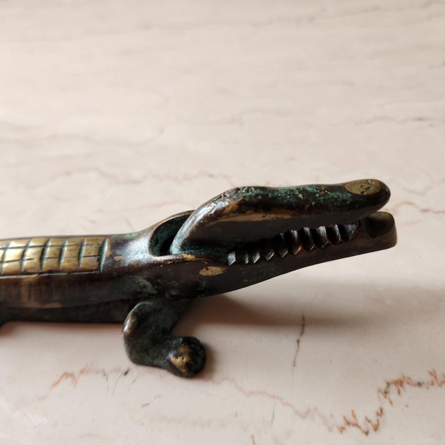 1950s European Bronze Crocodile Nutcracker Walter Bosse Style Auböck For Sale - Image 10 of 12