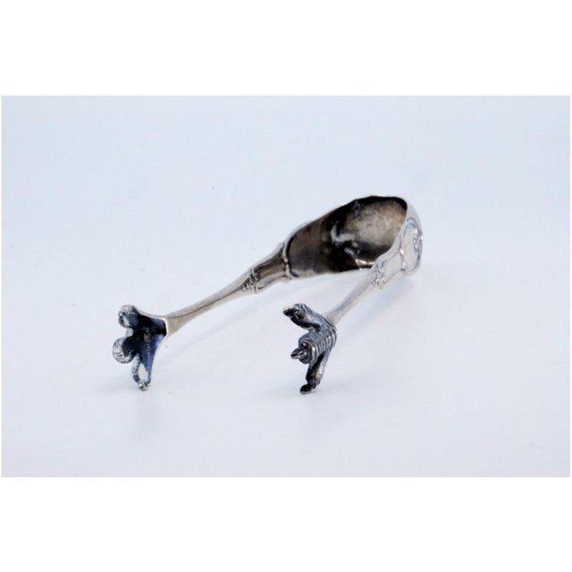 Silver Ice Tongs in the Shape of Claws, in Good conditions. Designed 1920 to 1949