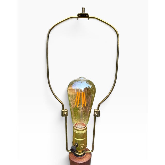 1960s Mid-Century Modern Teak & Cork Genie Bottle Style Table Lamp For Sale - Image 13 of 17