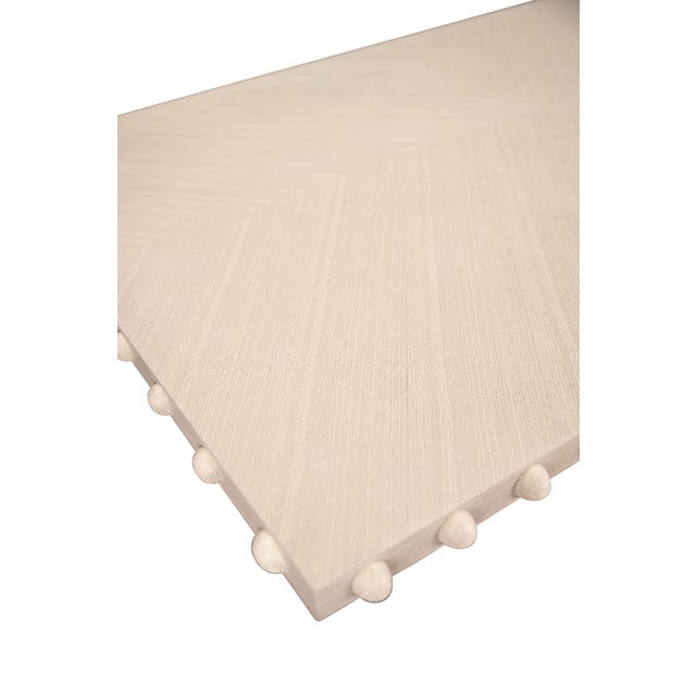 Worlds Away Matthew Izzo Home Lucian White Oak Studded Edge Dining Table For Sale - Image 4 of 6