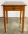 Antique primitive wood side table with single drawer. Made from what appears to be birds eye maple with a refinished top....