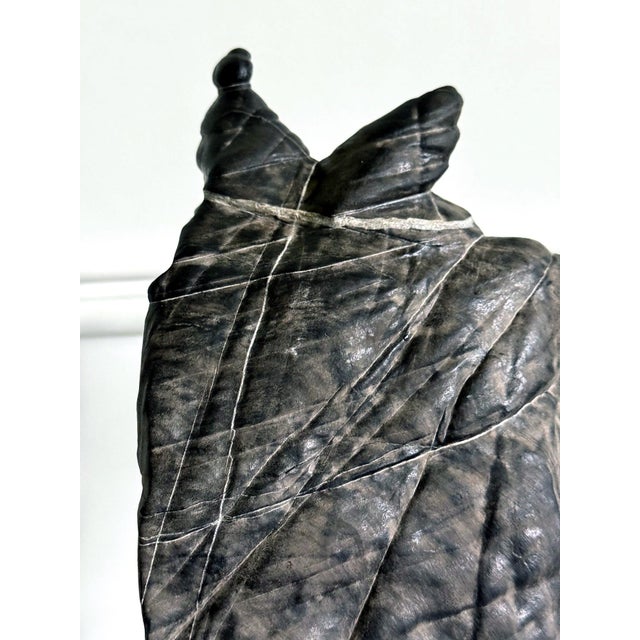 Rare Chinese Antique Black and White Lingbi Scholar Stone on Display Stand For Sale - Image 12 of 18