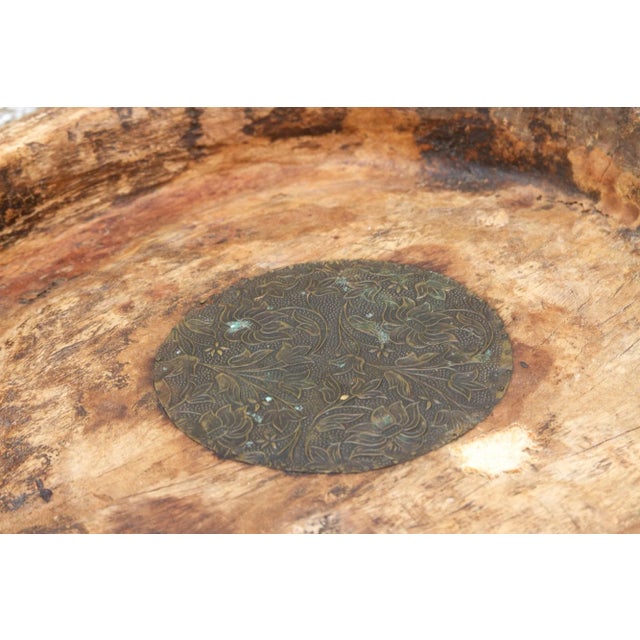 Vintage Rustic Kashmiri Wooden Bowl For Sale In Los Angeles - Image 6 of 9