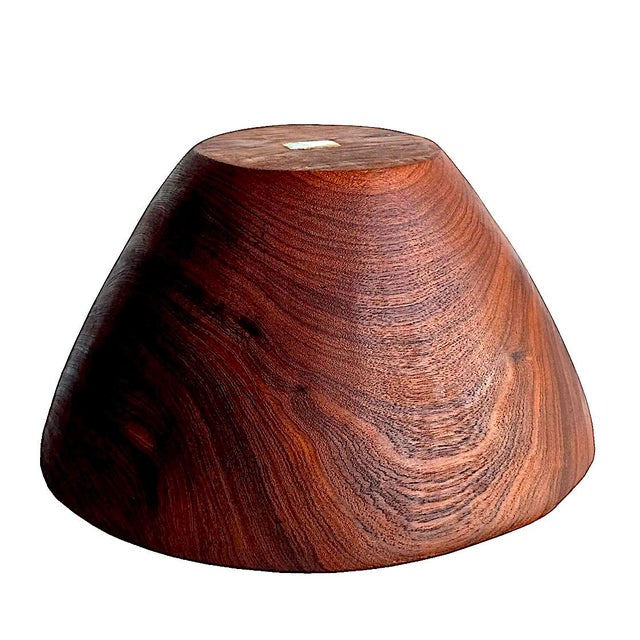 Kalmar Mid 20th Century Large Hand Turned Teak Wood Bowl For Sale - Image 4 of 14