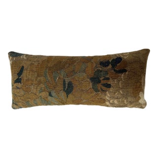 17th Century Brussels Tapestry Pillow With Baroque Foliage For Sale