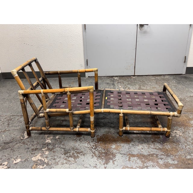 McGuire Furniture Bamboo Chaise Lounge, Circa 1970's For Sale In San Francisco - Image 6 of 12