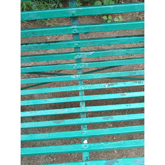 Metal Corrugated Metal Garden Bench, 1930s For Sale - Image 7 of 16