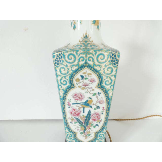 Vintage Chinoiserie Floral Lamp For Sale - Image 6 of 9