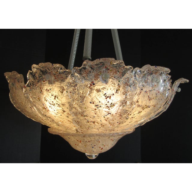 Glass Large Vintage Italian Murano Glass Multi-Colored Murrine Leaf Chandelier For Sale - Image 7 of 18