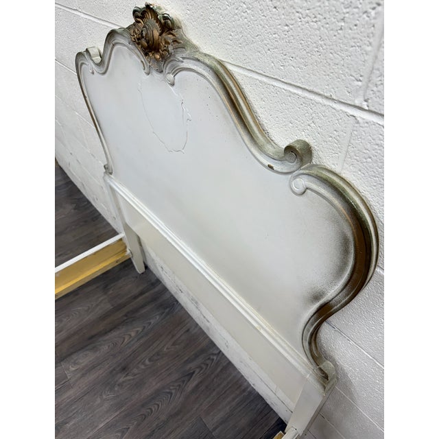 Vintage Twin Size Winnebago Manufacturing Co French Provincial Rococo Style Bed For Sale - Image 9 of 14