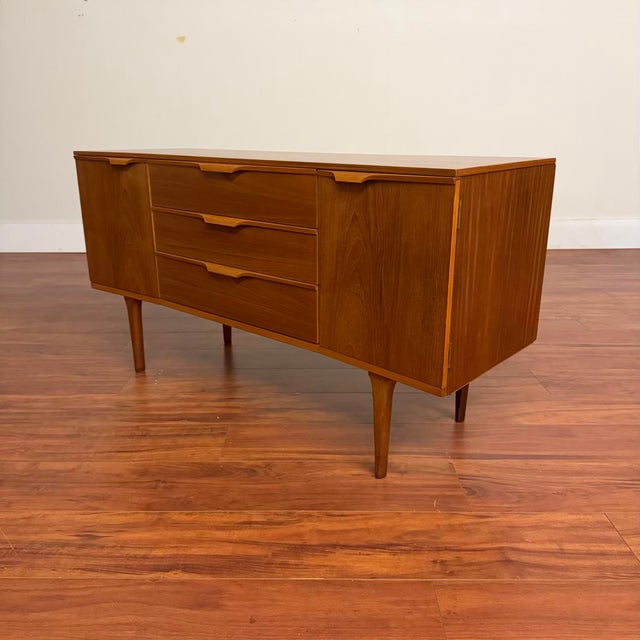 Small Mid-Century Teak Sideboard With Curved Front For Sale - Image 4 of 13