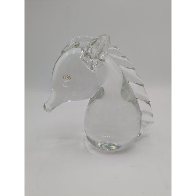 Mid 20th Century Hand-Blown Modern Glass Horse Head For Sale - Image 4 of 12