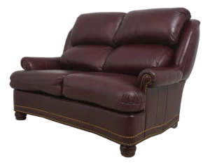 Hancock & Moore Burgundy Leather Loveseat Sofa