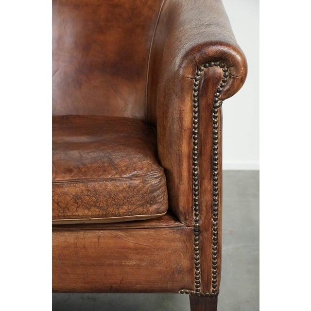 Vintage Club Chair in Sheepskin Leather For Sale - Image 9 of 14