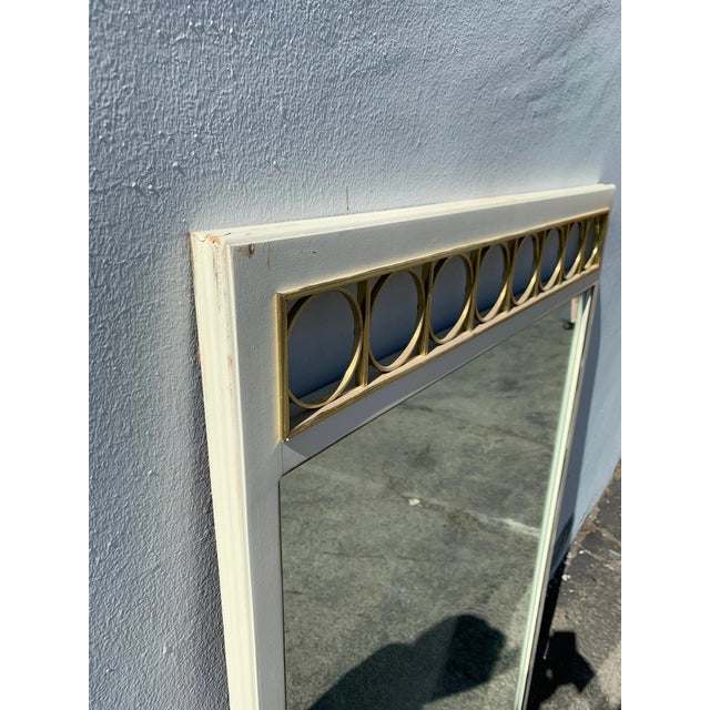 White Vintage White Wall Mirror For Sale - Image 8 of 10