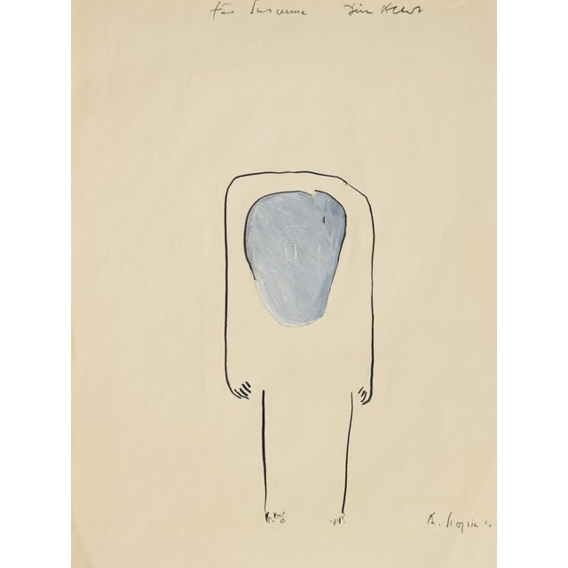 Albert Schöpflin, Anonymous Figure, 1990, Opaque Paint & Charcoal For Sale - Image 10 of 10