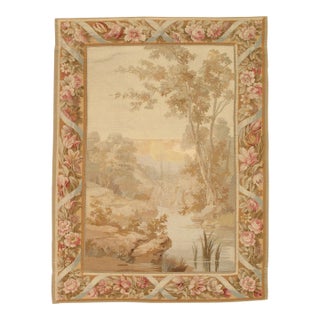 19th Century Aubusson Tapestry, Handmade, Ivory, Taupe, Cream For Sale