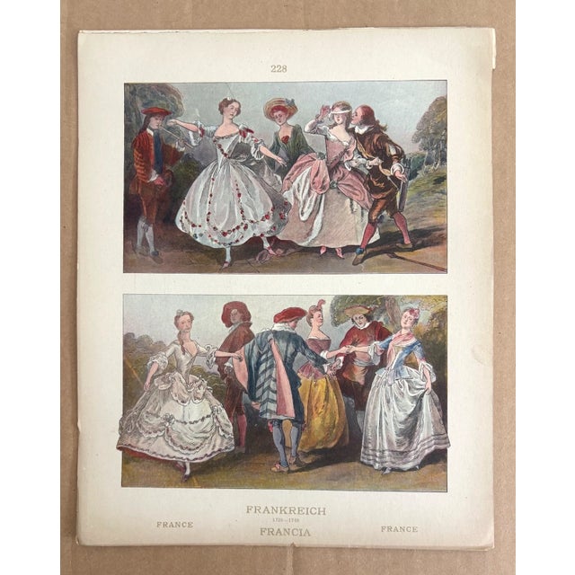 Up for sale is this gorgeous costume print from a 1925 book on costume by Adolf Rosenberg. It is matted in a pH neutral...