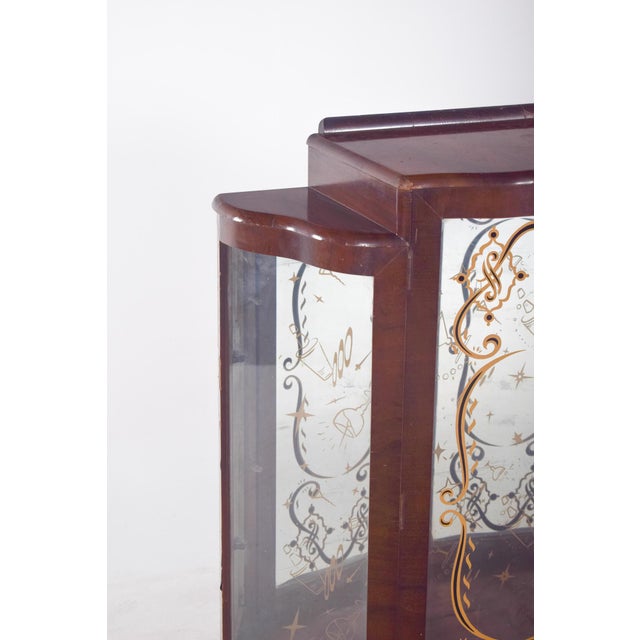 Portuguese Showcase Cabinet with Gold-Plated Glass For Sale - Image 3 of 10
