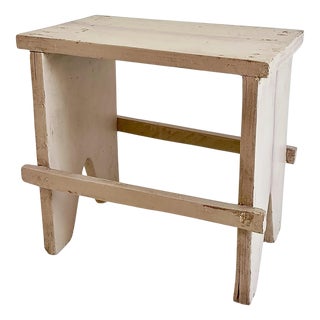 Rustic Farm Wooden Stool, 1940s For Sale