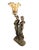 Stunning table lamp featuring Iridescent glass lamp shade signed by Todd Phillips Reproduction bronze sculpture after...