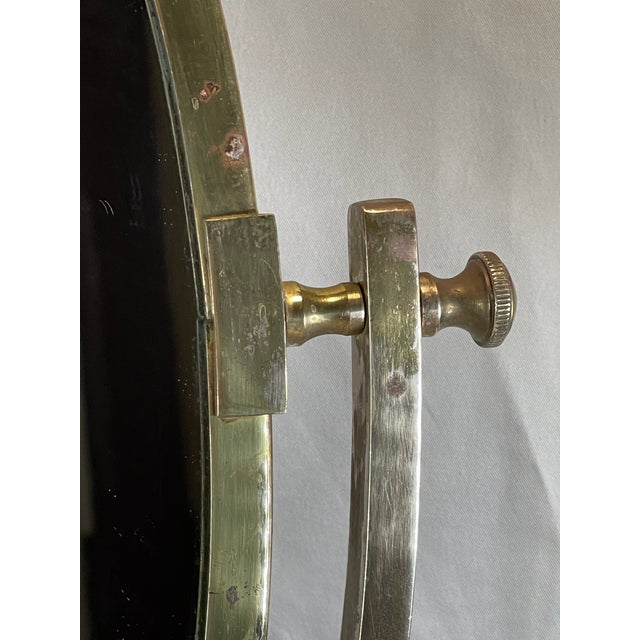 Vintage Samuel Heath Birmingham England Polish Brass Table Mirror (L106) For Sale - Image 6 of 10