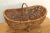 Early 20's Century French Antique Buttocks Harvest Gathering Wicker Basket With Grape Vine Handle For Sale - Image 4 of 7