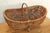French Antique Buttocks Harvest Wicker Basket With Grape Vine Handle For Sale - Image 4 of 8