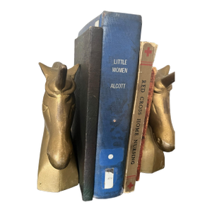 MCM Hollywood Regency Brass Unicorn Bookends