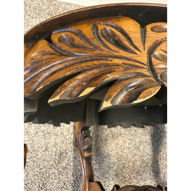 Coffee Antique French Renaissance Style Wood & Glass Top Tray Coffee Table With Carved Cherubs For Sale - Image 8 of 17