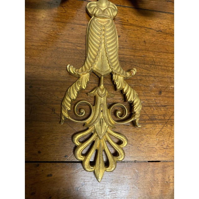 French Pair French Neoclassical Gilt Bronze Wall Sconces, 19th Century For Sale - Image 3 of 12