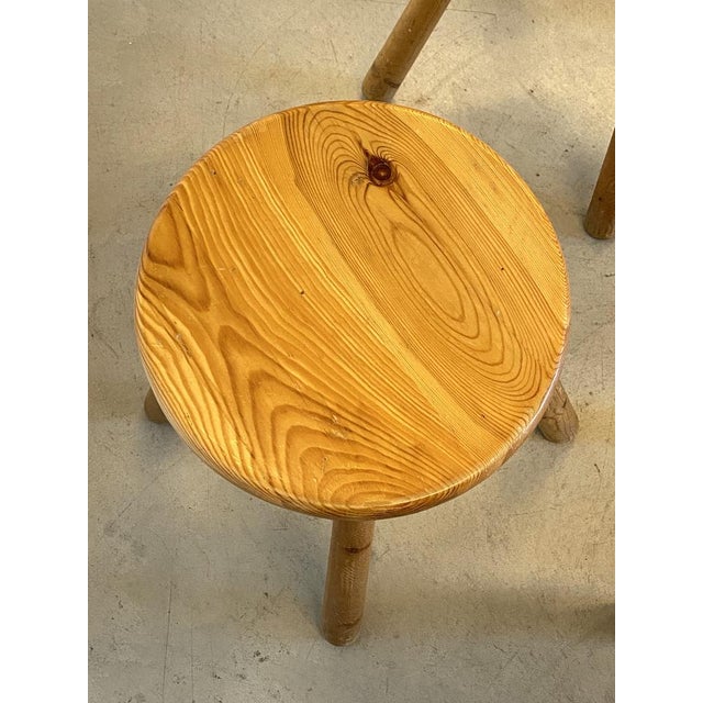 Pinewood Stools in the style of Charlotte Perriand, 1960s, Set of 4 For Sale - Image 12 of 16