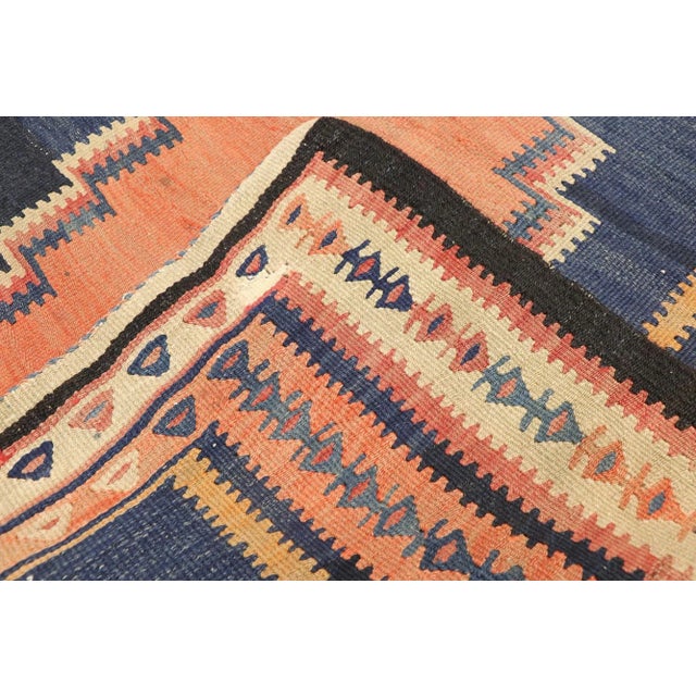 Late 20th Century Vintage Persian Bijar Kilim Rug - 04'01 X 09'07 For Sale - Image 5 of 8