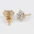 Art Deco 14k Yellow Gold Studs Triangle Shaped Natural Pave Diamond Earrings, A Pair For Sale - Image 3 of 6