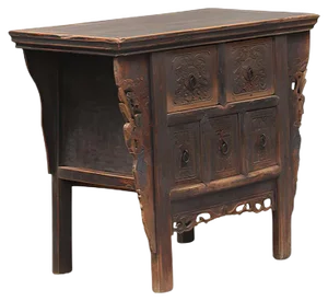 Antique Chinese Carved Elm Chest