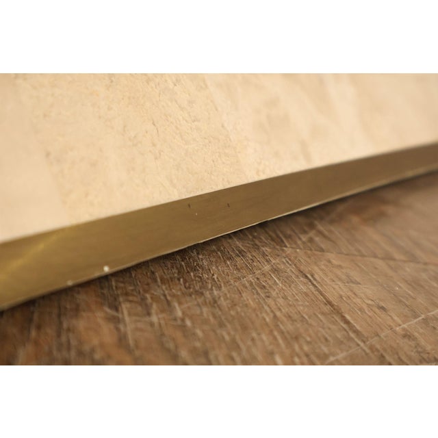 Postmodern Glass Top Travertine Console Table For Sale - Image 14 of 18