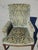 Brown Napoleon III Blue-Grey and Gold Velvet Lounge Chair, 1890s For Sale - Image 8 of 18