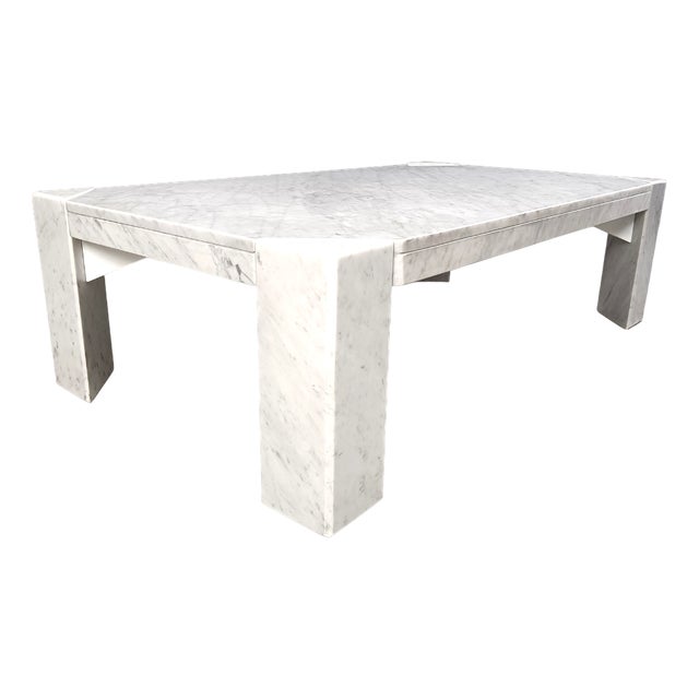 Vintage Rectangular Marble Coffee Table, 1970s For Sale
