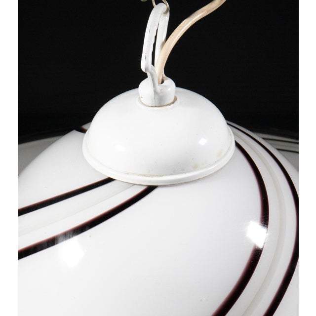 Black and White Murano Glass Pendant Lamp, Mid-20th Century For Sale - Image 4 of 5