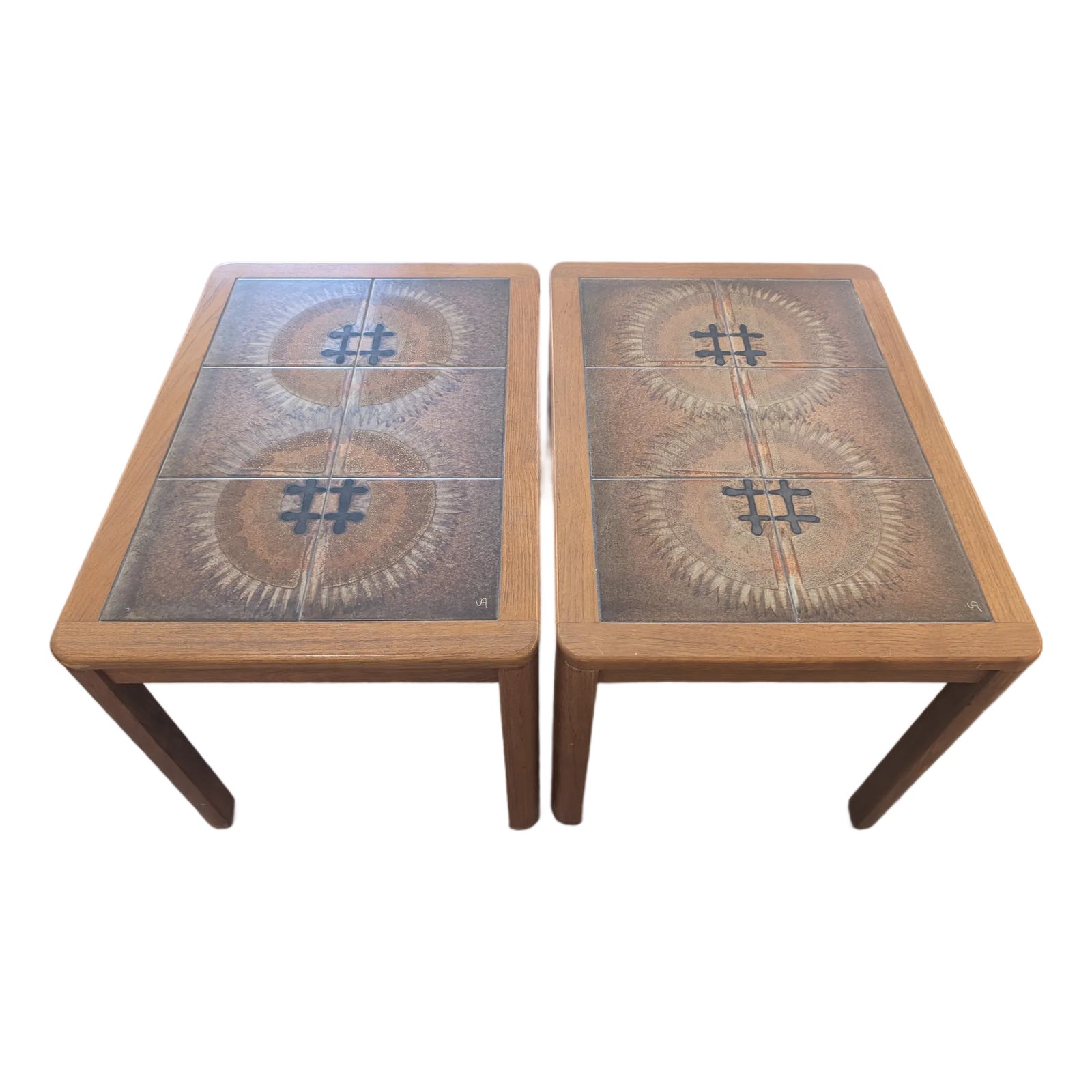 1970s Johannes Anderson Mid-Century Tile Top Tables | Chairish