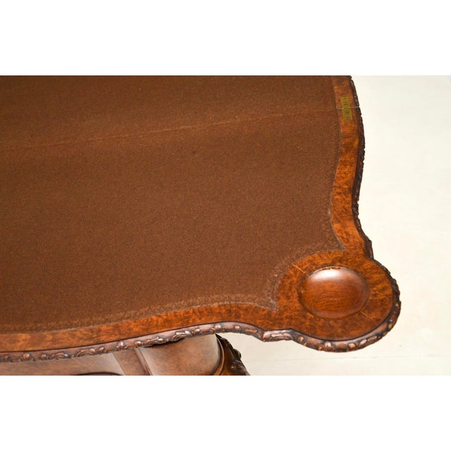 Wood Card Table in Burr Walnut, 1900s For Sale - Image 7 of 11