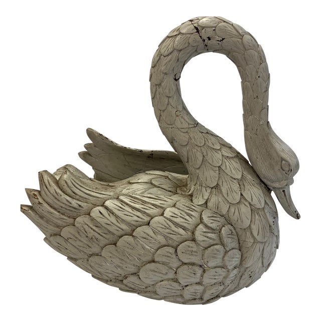 1920s Antique French Carved Wood Swan For Sale