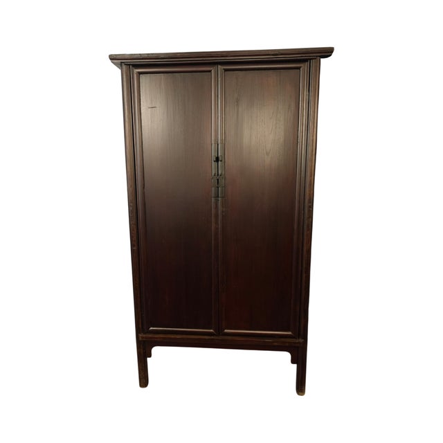 Chinese 19th Century Pair of Chinese Elm Wardrobe Armoire For Sale - Image 3 of 3