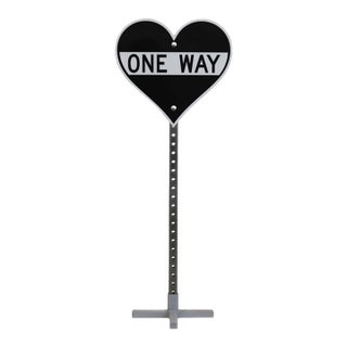 One Way Heart XI - Contemporary Heart Street Sign Art in Vinyl and Steel For Sale