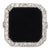 Ladies Antique Mixed Metals Silver Palladium Rhodium Square Onyx Diamond Ring Size 7.25 For Sale