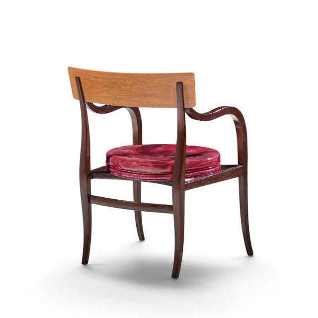 Edward Wormley for Dunbar Alexandria Mid Century Walnut Armchairs - Pair For Sale - Image 10 of 13