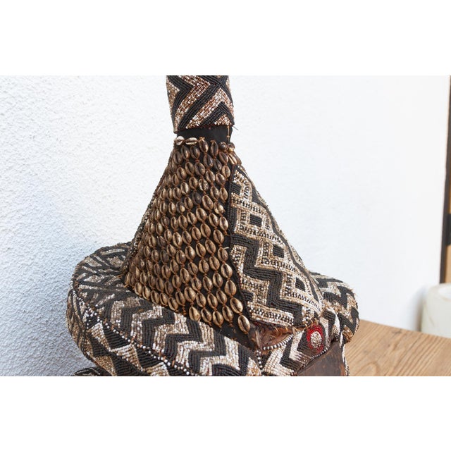 African Beaded Lele Tribe Mask For Sale In Los Angeles - Image 6 of 12