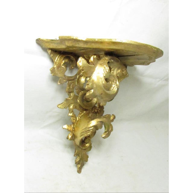 Pair of Italian Florentine Giltwood Wall Brackets For Sale - Image 10 of 18